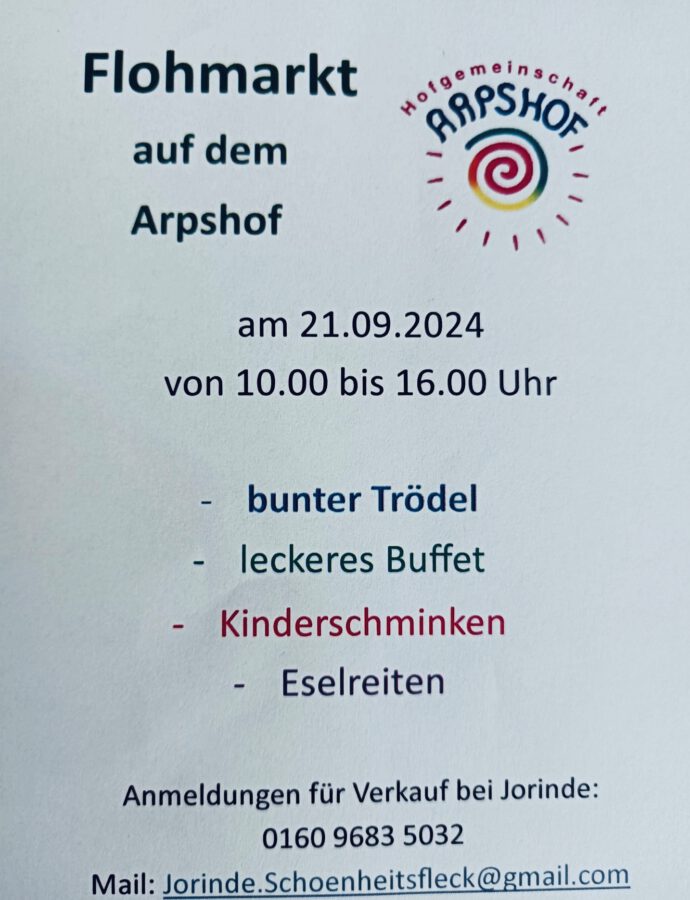 21.09.2024 Flohmarkt auf dem Arpshof